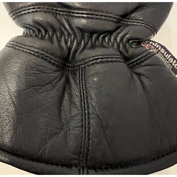 Thinsulate Black Leather Insulated Mens Thermal Lining Motorcycle Gloves Size XL - Picture 5 of 16